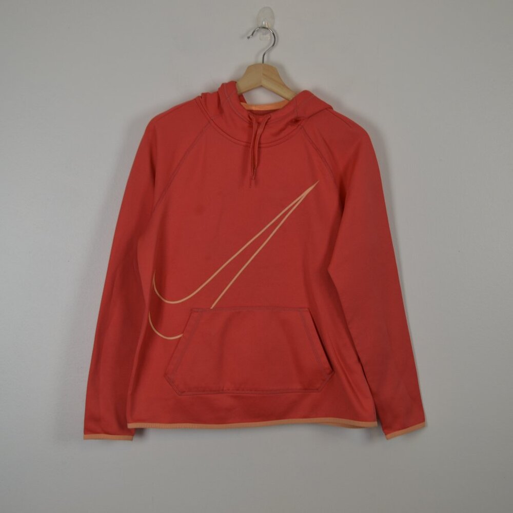 Nike Dry Fit Womens M Funnel Neck Pullover Hoodie Kangaroo Pocket Thumb Hole